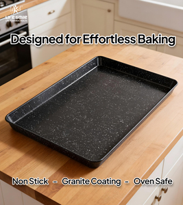 Plaque de cuisson rectangulaire en acier au carbone de qualité supérieure avec revêtement antiadhésif en granit multicouche, compatible four et distribution uniforme de la chaleur - Product Image 3