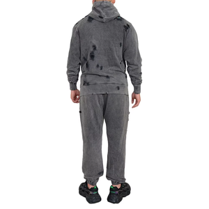 Men's Gray <b>Tie</b> <b>Dye</b> <b>Hoodie</b> Jogger Tracksuit Set Loose Fit Streetwear Sweatshirt and Sweatpants Full Sleeve Drawstring Autumn - Product Image 2
