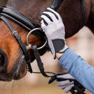 Gants d'équitation en cuir à doigts entiers avec protection de la paume, respirants, antidérapants, avec fermeture auto-agrippante pour l'hiver - Product Image 6