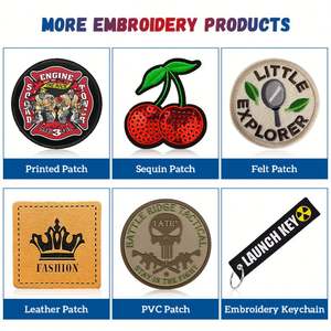 Parches Bordados Ecológicos con Diseños de Corazones y Flores de Banderas Nacionales, Logotipo Personalizado, Apliques Termoadhesivos para Gorras - Product Image 5