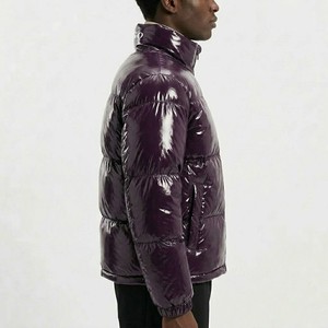 Chaqueta Acolchada Exclusiva para Hombre, Color Morado Oscuro Brillante, con Aislamiento Térmico, Cierre Frontal con Cremallera, Chaqueta de Invierno Premium - Product Image 3