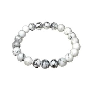 Hotsale Wholesale Cheap Price Natural Howlite Beaded <b>Bracelet</b> Stretchy Healing Fashion Jewelry Crystal <b>Gemstone</b> <b>Bracelet</b> - Product Image 1