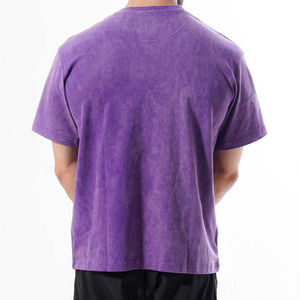 Top Rated Vintage Acid Wash Oversized T-Shirt Men Heavy Cotton Streetwear Cropped Regular Fit Front Knitted 250g Quick Dry - Product Image 5