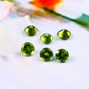 Wholesale 8mm Natural Peridot Sapphire Round Cut Faceted Green Gemstone Handmade Loose Stone at Factory Price - Product Image 1