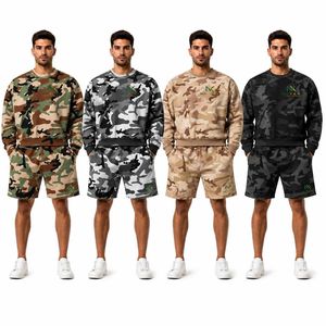 Conjunto de Sudadera y Pantalones Cortos con Estampado de Camuflaje Personalizado para Hombre, 2 Piezas, Ropa Deportiva Informal de Invierno, Estilo Táctico - Product Image 4