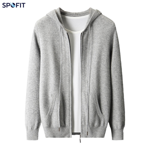 Cardigan zippé décontracté pour homme en cachemire 100% pur, tricot épais, avec manches tombantes, style mode et élégance pour l'hiver - Product Image 2