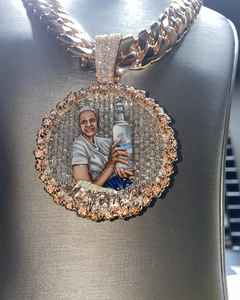 Pendentif Hip Hop Moissanite Iced Out Rond avec Photo Personnalisée en Argent 925 – Breloque Mémoire pour Cadeaux - Product Image 5