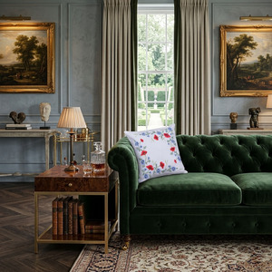 Housse de coussin personnalisée en gros avec broderie de jolies fleurs de coquelicot rouges, taie d'oreiller décorative en coton blanc 45x45cm pour hôtel et camping - Product Image 3