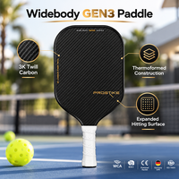 Raquette de pickleball Widebody en fibre de carbone sergé 3K thermoformée GEN3 avec noyau alvéolé en PP de 16 mm et 40 trous, personnalisable OEM, marque privée