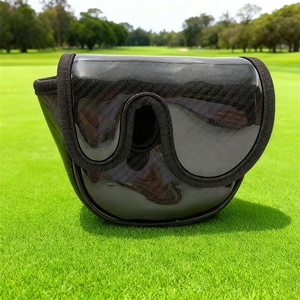 SOSH4 PU Leather Blade Style <b>Golf</b> Putter Headcover Solid Black Waterproof Magnetic Closure Dust-Proof Durable Design - Product Image 5