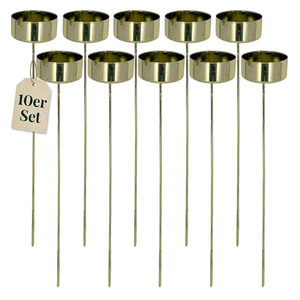 Set of 10 <b>Candle</b> Holders Set, Tea Light Holders for <b>Sticking</b>, Metal, DIY Advent Wreath, Christmas Wreath, for <b>Candle</b> & Tea Light - Product Image 2