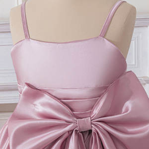 Elegante Vestido de Satén y Tul para Niñas de 1 a 12 Años, con Lazo Grande, para Cumpleaños, Bodas, Damas de Honor, Fiestas de Princesas, Premium - Product Image 3
