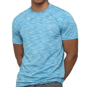 Quick Dry <b>Reflective</b> Sports T-Shirt Ultra-Thin 200GSM Dyed Printed Fitness <b>Top</b> Breathable Polyester Spandex for Activewear - Product Image 1