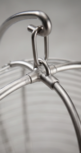 Wholesale Silver Metal Wire <b>Hanging</b> Globe Fruit <b>Storage</b> <b>Basket</b> Stand Minimalist Decorative Bread Bowl - Product Image 2
