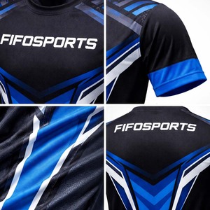 เสื้อยืดดิจิตอลแบบสปอร์ตสำหรับผู้ชาย ผ้าโพลีเอสเตอร์/คอตตอน สำหรับออกกำลังกาย วิ่ง ฟิตเนส ระบายอากาศ แห้งเร็ว รับสั่งทำสีตามต้องการ - Product Image 3