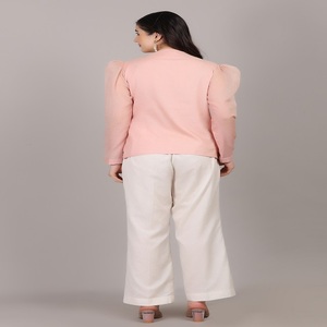 Luxury Designer 2pc Kota Doria Peach colour Cord Set with <b>Beads</b> <b>Thread</b> work Graceful Style For Occasion - Product Image 4
