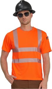 High Visibility Reflective Safety Work-wear T-Shirt <b>Constructed</b> Wear 100% Polyester Custom Made Men T Shirt - Product Image 5