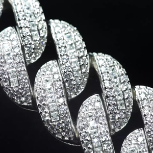 High Quality Customized Iced Jewelz Iced Cuban Link Moissanite Chain 925 Sterling Silver Rose Gold Plated D VVS Brilliant - Product Image 6