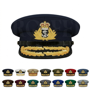 Custom Outdoor Apparel Manufacturer High Quality Hand Made Badge Embroidery Peak <b>Caps</b> Unisex General Uniform Wool Visor <b>Hats</b> - Product Image 1