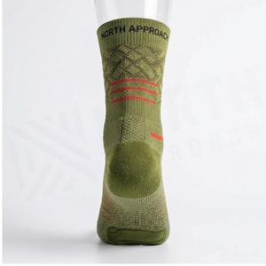 North Approach Crew <b>Socks</b> Geometric Pattern Olive Green <b>Breathable</b> Hiking <b>Socks</b> for Adults Spring Season - Product Image 2