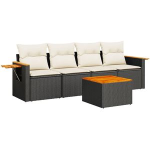 Conjunto de Sofás de Jardín en Blanco Crema y Negro - Product Image 2