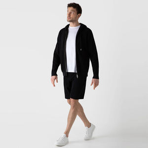 High Quality Comfortable Men's Hoodies Black Color 100% Cotton Embroidered Full Sleeve Zipper-<b>Up</b> Breathable Casual Wear for <b>Boys</b> - Product Image 4