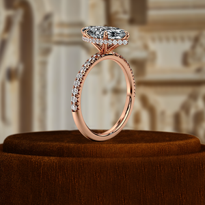แหวนเพชรทรงมาร์คีส์ 1.5 กะรัต เพาะเลี้ยงในห้องปฏิบัติการ แหวนหมั้นทอง 14K แบบคลาสสิกประดับเพชรแบบพาเว่ แหวนแต่งงานแบบฮาโลซ่อน แหวนเจ้าสาวแบบโซลิแทร์ - Product Image 4
