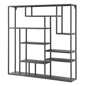Minimalist Wooden <b>Wall</b> <b>Shelf</b> Three-Layer <b>Storage</b> Rack for Living Room Durable Carved Design Rectangle Shape <b>wall</b> <b>shelf</b> - Product Image 2