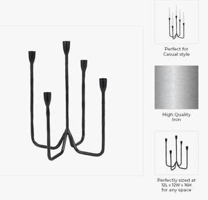 เชิงเทียนโลหะสีดำสวยหรู ขนาด 16 นิ้ว เป็นมิตรกับสิ่งแวดล้อม ทนความร้อน เหมาะสำหรับตกแต่งงานแต่งงาน ในราคาประหยัด - Product Image 6