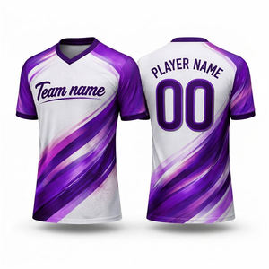 เสื้อทีมซับลิเมชั่นสั่งทำพิเศษ ระบายอากาศ แห้งเร็ว 100% โพลีเอสเตอร์ ไร้ตะเข็บ คอวี แขนสั้น ชุดฟุตบอล เบสบอล - Product Image 1