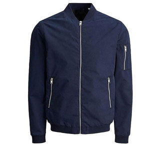 Blouson bomber violet pour homme, col montant, fermeture éclair, coupe-vent décontracté en polyester, vêtement d'extérieur pour l'automne, coupe régulière - Product Image 3