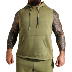 New Men's Slim-Fit Sleeveless <b>Hoodie</b> Cotton Material Gym Training <b>Workout</b> Running Bodybuilding Pullover Sleeveless <b>Hoodie</b> - Product Image 4