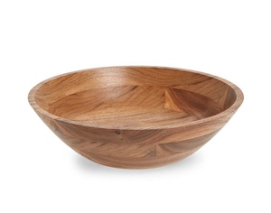 Bol de service multifonctionnel en bois d'acacia naturel, fait à la main, léger, pour la cuisine, la vaisselle, le service - Product Image 4