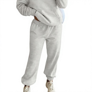 Ensemble jogging et sweat à capuche pour homme, couleur unie, molleton décontracté, survêtement tricoté d'hiver, gris, 100 % coton respirant, 320 g, soyeux - Product Image 4
