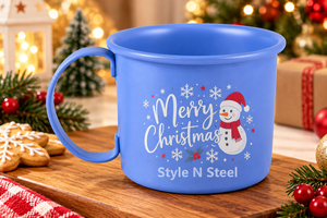 Style N Steel Green Enamel <b>Mug</b> Christmas Pattern Screen Printing Handle <b>Novelty</b> Design Home Use - Product Image 4
