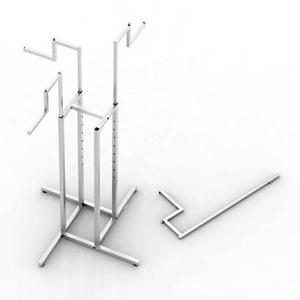 Trade Assurance Chromed Zinc 4-Way Adjustable Height <b>Clothing</b> Display <b>Racks</b> High Quality Easy Assembly Indoor/Outdoor Retail - Product Image 3