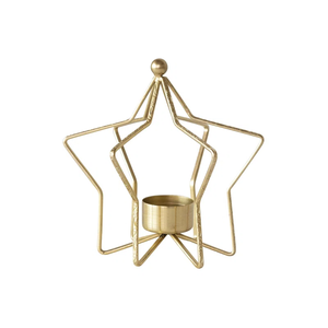 Factory Wholesale Creative Metal Star Tealight Holder Golden Iron Hanging/Tabletop Celestial Candle <b>Lantern</b> for Wedding Holiday - Product Image 2