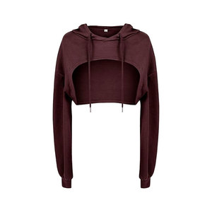 Sudaderas cortas de alta calidad, transpirables, antipilling, de corte ajustado para mujer, diseño personalizado, sudaderas cortas para mujer. - Product Image 1