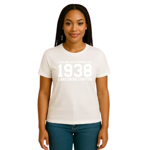 เสื้อยืดกราฟิกสีขาวสำหรับผู้หญิง ปี 1938 สวมใส่สบายๆ ทุกวัน สไตล์สตรีทแวร์ ชีวิตประจำวันที่สบายๆ เสื้อผ้าแฟชั่นเนื้อนุ่ม ใส่ได้ทุกวัน - Product Image 1