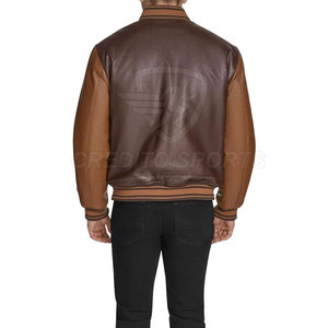 Custom Made <b>High</b> Quality <b>Leather</b> Letterman Jacket <b>Top</b> Price Letterman <b>Leather</b> Jacket For Online Sale Winter Made In Pakistan - Product Image 3