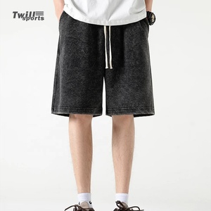 Nouveaux shorts d'été déchirés pour hommes 2026 en toile et élasthanne/polyester, avec cordon de serrage, coupe ample, taille mi-haute, respirants et écologiques - Product Image 1