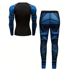 New Arrival Unisex <b>Winter</b> Compression Set 2-Piece Breathable Lightweight Sportswear Long Sleeve Top <b>Tights</b> Gym Wear Front - Product Image 2