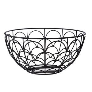 Bowl Shape Round Black Metal Fruit <b>Basket</b> for Bread <b>Vegetables</b> and Snacks Storage - Product Image 3