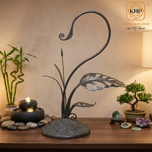 Soporte para Plantas Tradicional de Hierro Dorado con Diseño de Hojas Huecas Inspirado en la Naturaleza, Elegante Adorno para Decoración del Hogar y Jardín - Product Image 6