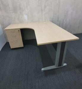 Modern L Shape <b>Office</b> Desk with Metal Legs Melamine Surface for Commercial <b>Office</b> Furniture Use - Product Image 3
