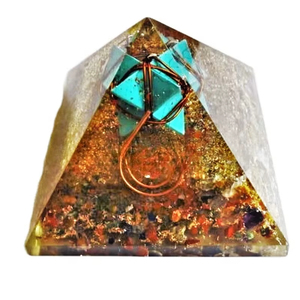 Pirámide de Orgón Estrella Merkaba Turquesa Hecha a Mano, Ecológica, con Piedras de Chakra, Inspiradora, Reiki, Protección EMF, Gema, Navidad - Product Image 3
