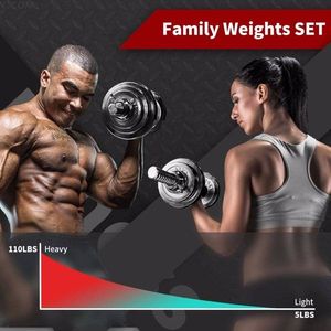 Set di Manubri Regolabili 3 in 1 con Asta di Collegamento in Metallo e Pesi Cromati da 4kg a 24kg, Confezione Regalo Rigida per Allenamenti a Casa - Product Image 6