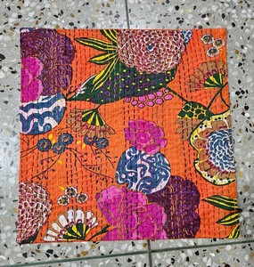 Cotton Handmade Patchwork Cushion Cover Khambadia Textile <b>Pillow</b> Cover For Hotels Resorts Boutique Furnishing Interior Projects - Product Image 1