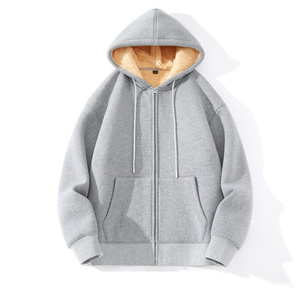 Women Men Full Zip <b>Hoodie</b> <b>Sherpa</b> <b>Lined</b> Fleece Pullover Casual Winter Warm Jacket Winter Warm Thick <b>Sherpa</b> <b>Lined</b> Full-Zip <b>Hoodie</b> - Product Image 2