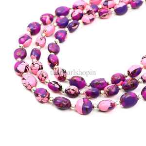 Cuentas de turquesa rosa Mohave de 6x8 a 8x10 mm, cuentas lisas de piedras preciosas de turquesa para la fabricación de joyería al por mayor. - Product Image 5